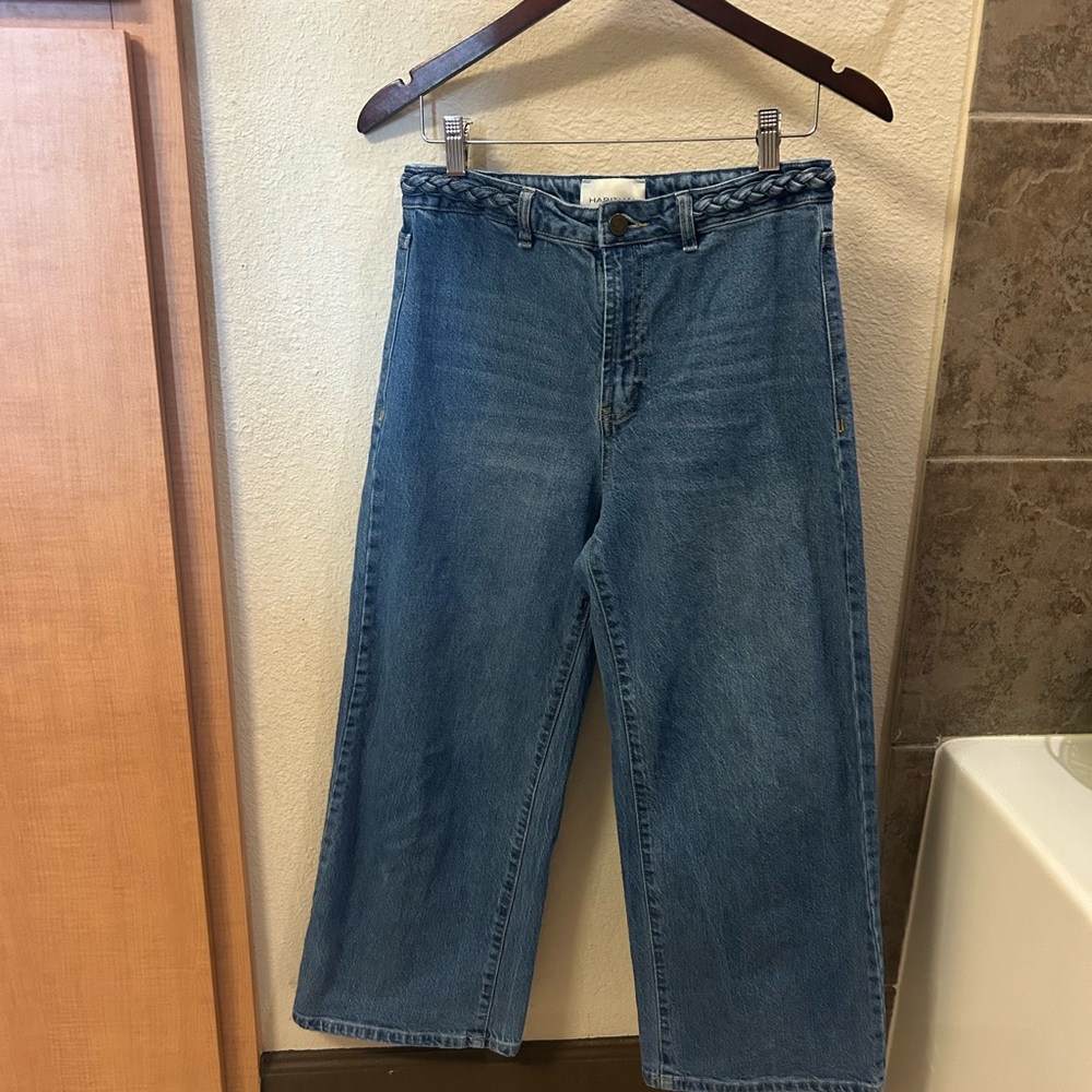 Habitual Blue Denim Jeans, Cropped Wide Leg, Size 6, Size 28